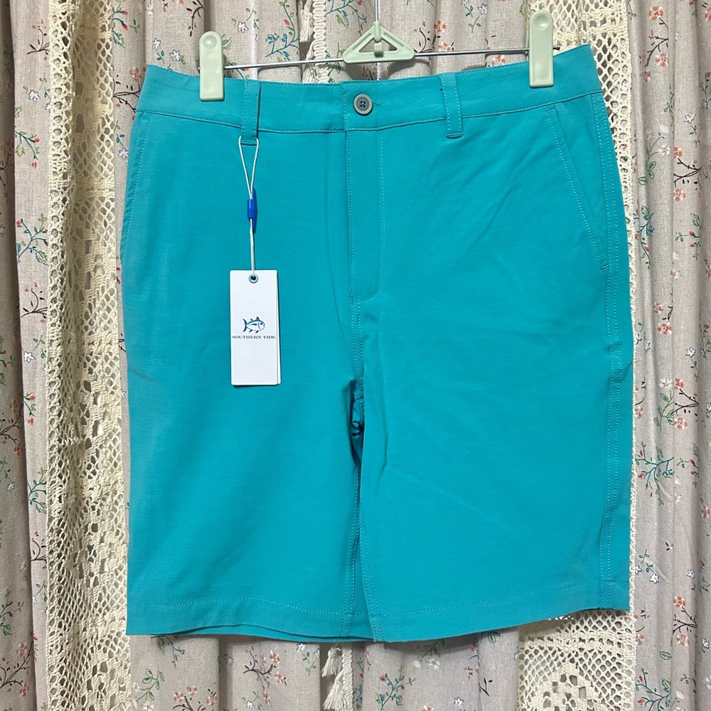 Southern Tide Youth Heather Gulf Shorts Teal Size 14 New